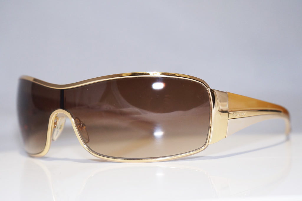 PRADA Mens Designer Sunglasses Gold Shield SPR 53H 5AK-6S1 14770