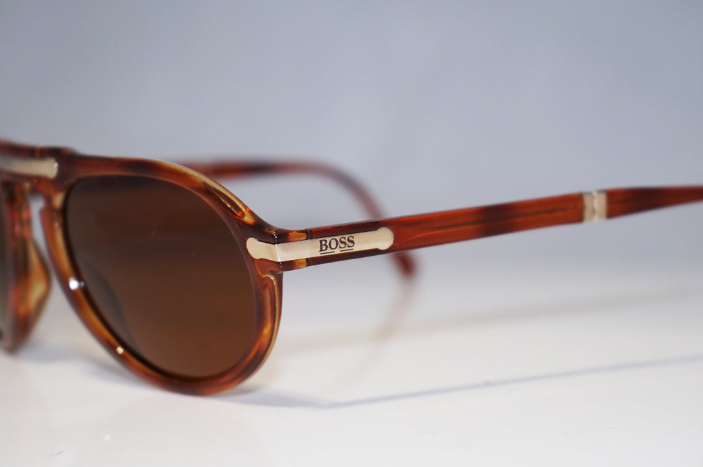 HUGO BOSS 1990 Vintage Mens Designer Sunglasses Brown Folding 5153 10 15124