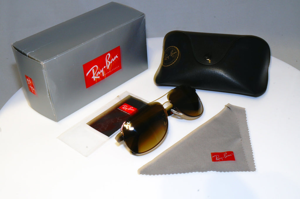 RAY-BAN Mens Boxed Designer Sunglasses Brown Aviator RB 3502 014/85 17441