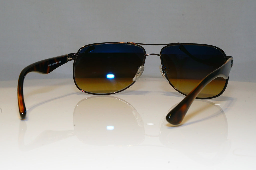 RAY-BAN Mens Boxed Designer Sunglasses Brown Aviator RB 3502 014/85 17441
