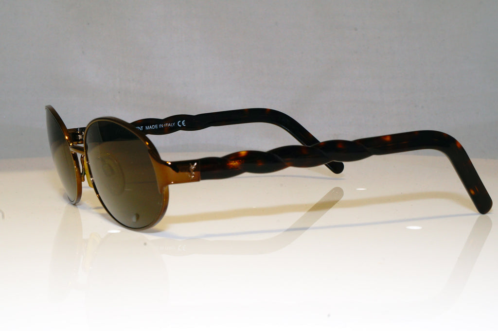 YSL YVES SAINT LAURENT Mens Womens Designer Sunglasses Brown Oval 6067 352 17468