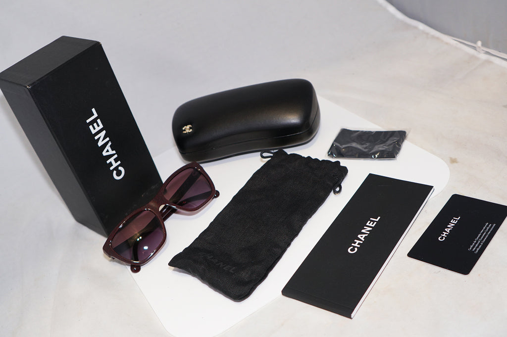 CHANEL Boxed Womens Designer Sunglasses Burgundy Butterfly 5266 C1410/S1 16010