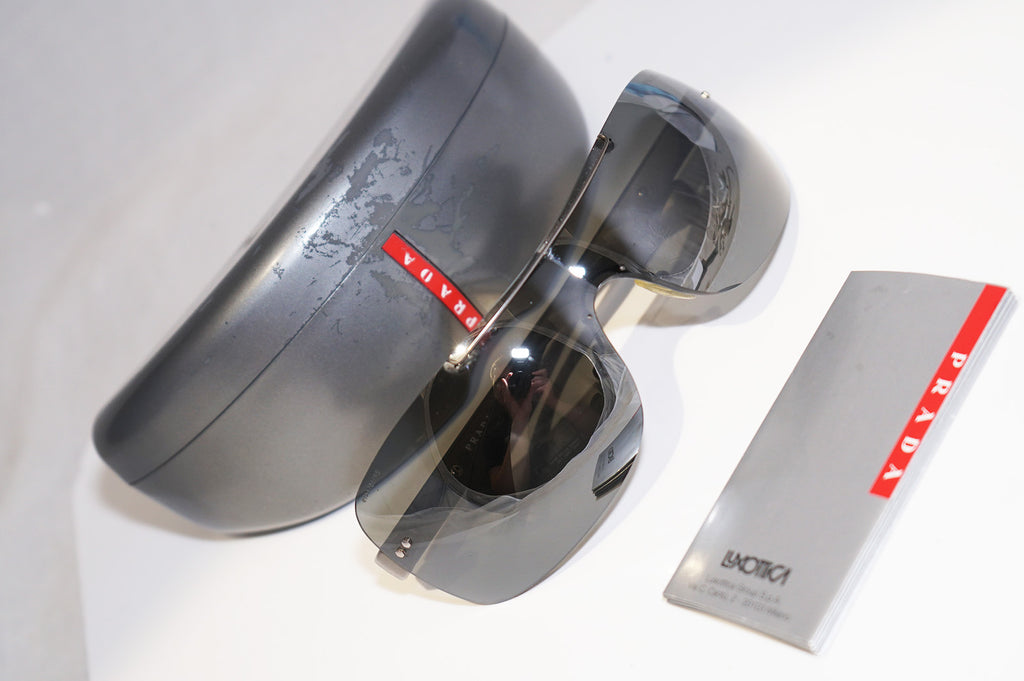 PRADA Mens Designer Sunglasses Silver Shield SPS 02M AAL-7W1 14748