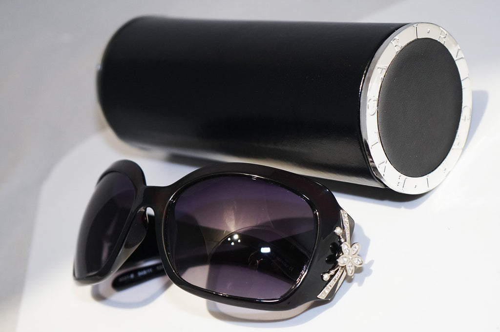 BVLGARI Womens Designer Crystal Sunglasses Black Oversized 8031 948/11 14760
