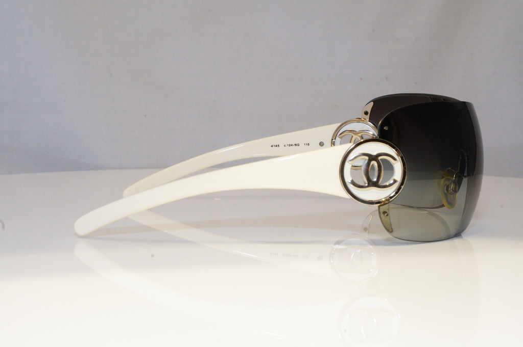 CHANEL Womens Boxed Designer Sunglasses White Shield 4145 124/8G 14764