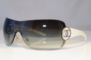 CHANEL Womens Boxed Designer Sunglasses White Shield 4145 124/8G 14764