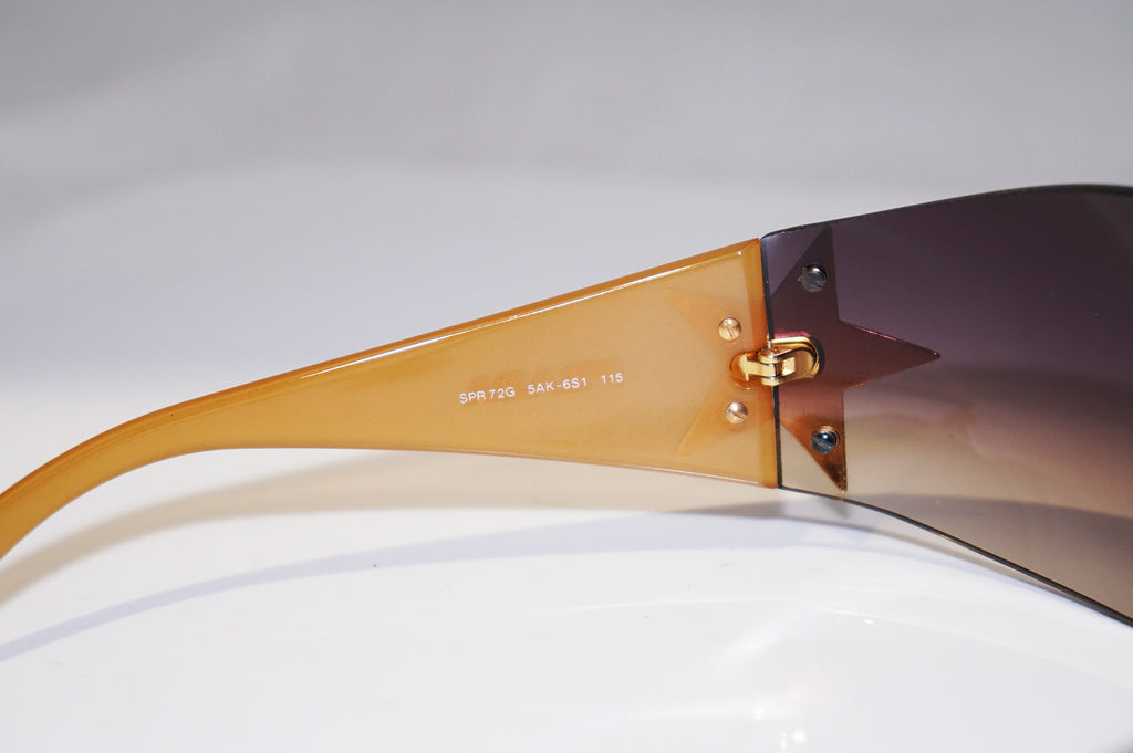 PRADA Mens Unisex Designer Star Sunglasses Brown Shield SPR 72G 5AK-6S1 14715