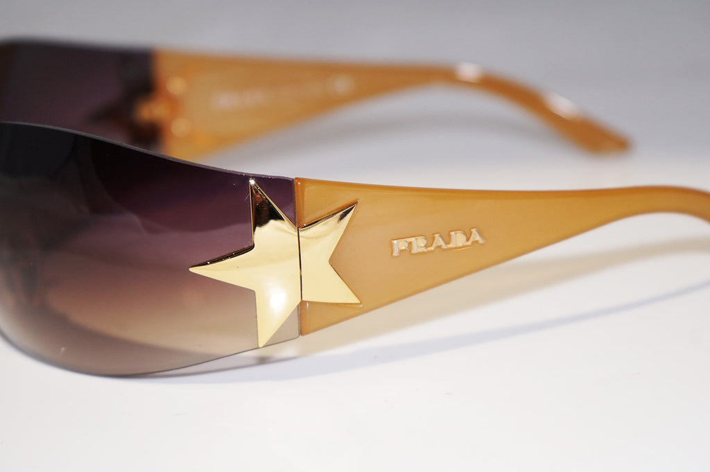PRADA Mens Unisex Designer Star Sunglasses Brown Shield SPR 72G 5AK-6S1 14715