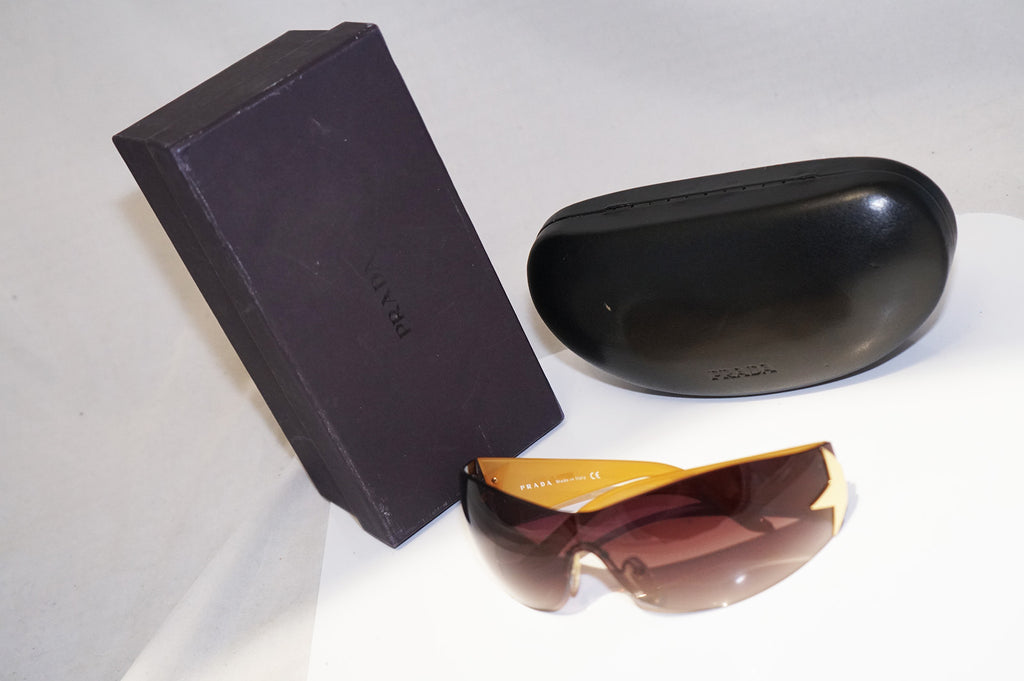PRADA Mens Unisex Designer Star Sunglasses Brown Shield SPR 72G 5AK-6S1 14715