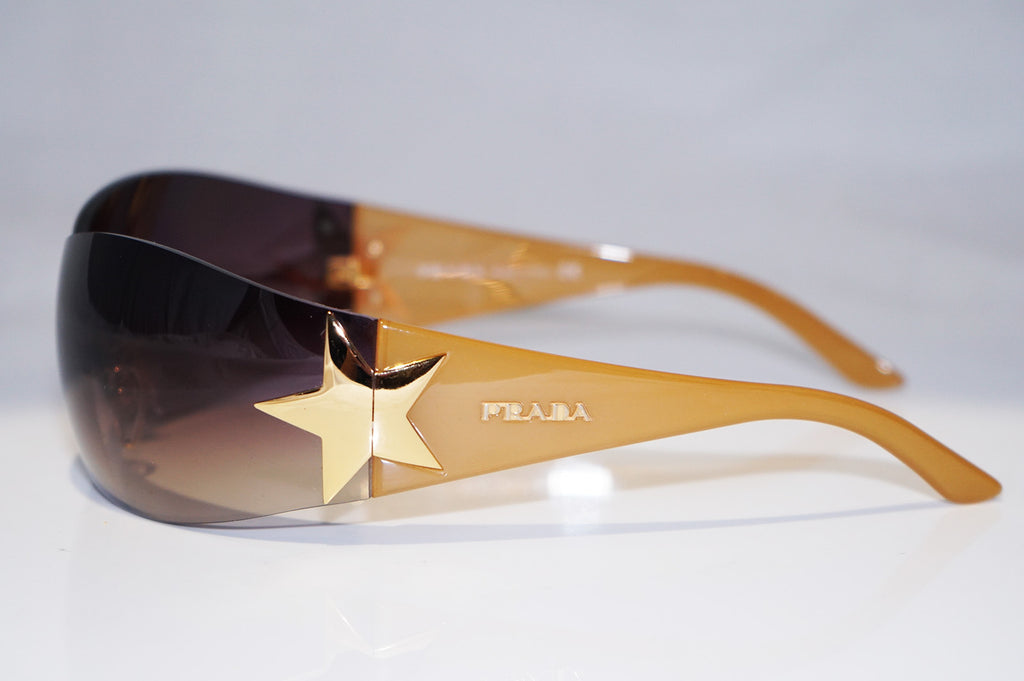PRADA Mens Unisex Designer Star Sunglasses Brown Shield SPR 72G 5AK-6S1 14715