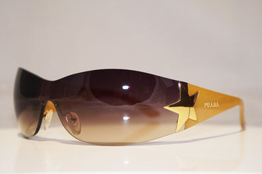 PRADA Mens Unisex Designer Star Sunglasses Brown Shield SPR 72G 5AK-6S1 14715