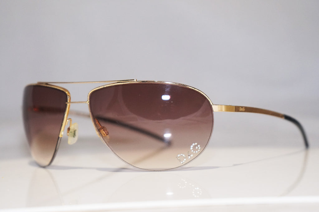 DOLCE & GABBANA Vintage Mens Unisex Designer Sunglasses Gold D&G 2166 772 14658