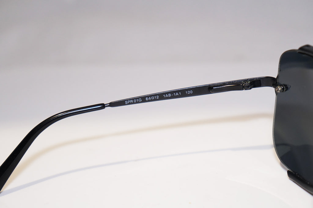 PRADA 1990 Vintage Mens Designer Sunglasses Black Square SPR 01G 1AB-1A1 14666