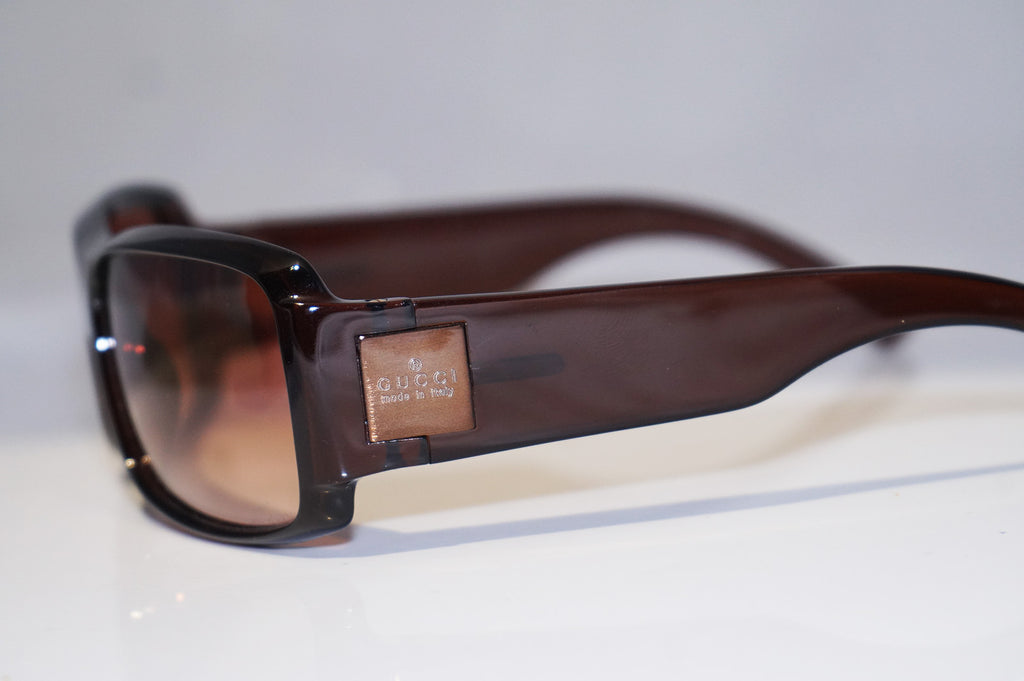 GUCCI Vintage Mens Unisex Designer Sunglasses Brown Rectangle GG1563 REMS2 14657