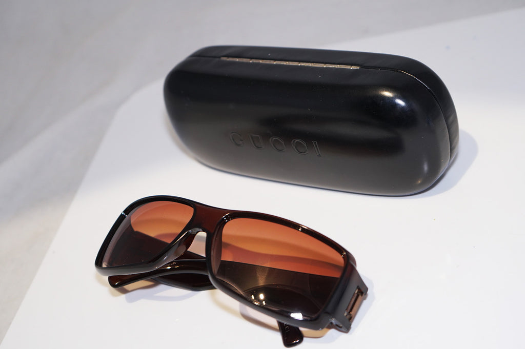 GUCCI Vintage Mens Unisex Designer Sunglasses Brown Rectangle GG1563 REMS2 14657