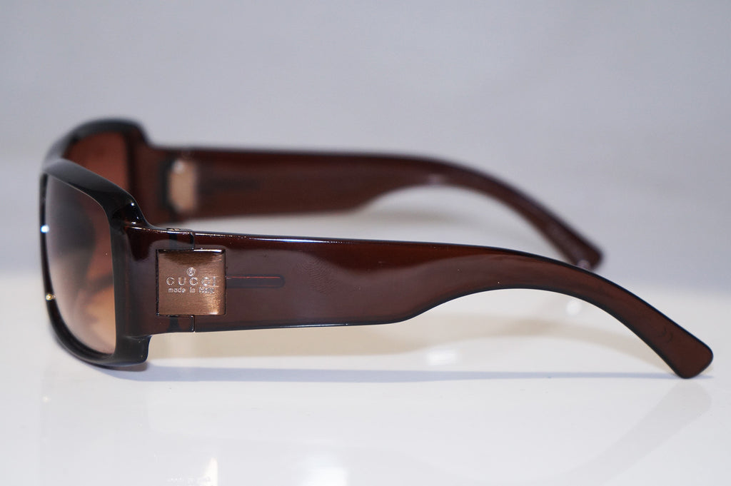 GUCCI Vintage Mens Unisex Designer Sunglasses Brown Rectangle GG1563 REMS2 14657