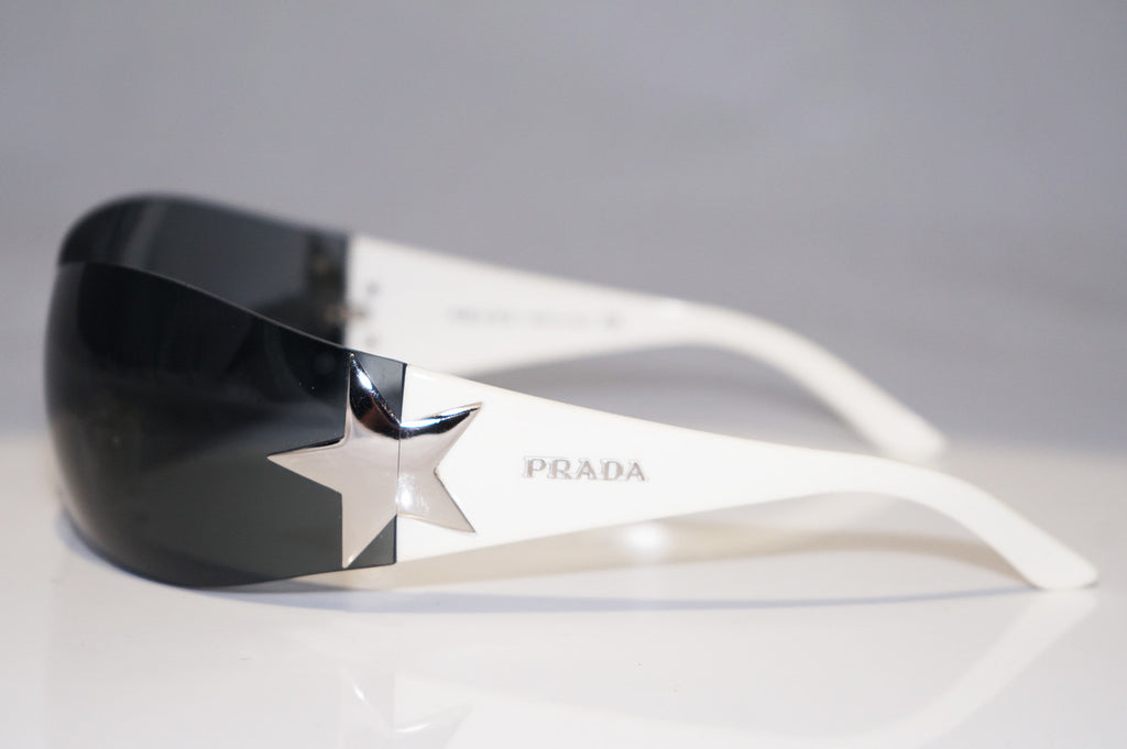 PRADA Mens Unisex Designer Star Sunglasses White Shield SPR 72G 4A0-1A1 14716