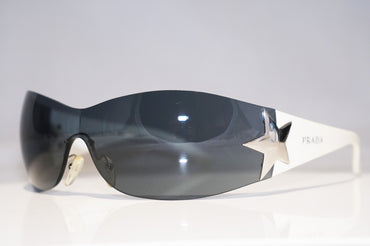 PRADA Mens Unisex Designer Star Sunglasses White Shield SPR 72G 4A0-1A1 14716