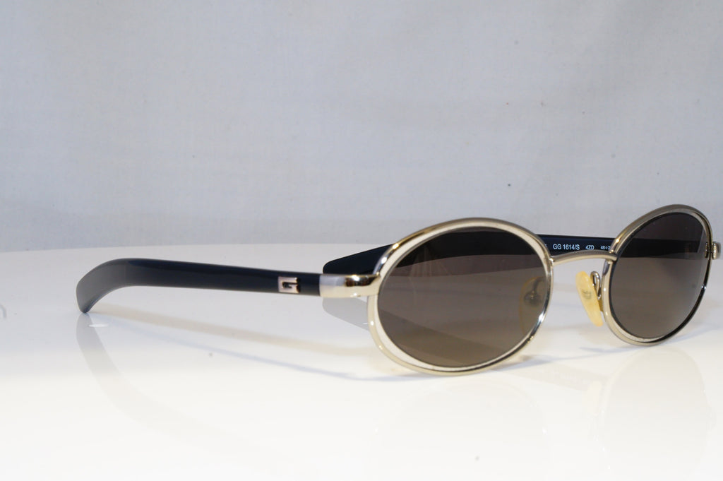 GUCCI Mens Womens Vintage 1990 Designer Sunglasses Black Oval GG 1614 4ZD 20528