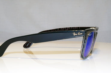 RAY-BAN Mens Mirror Designer Sunglasses Black Wayfarer RB 2140 1203/68 17022