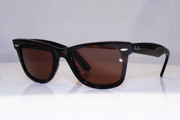 RAY-BAN Mens Vintage 1990 Designer Sunglasses Brown Wayfarer RB 2140 902 17318
