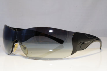 PRADA Mens Womens Designer Sunglasses Black Shield FLAME SPR 58F 1BO-5D1 20509
