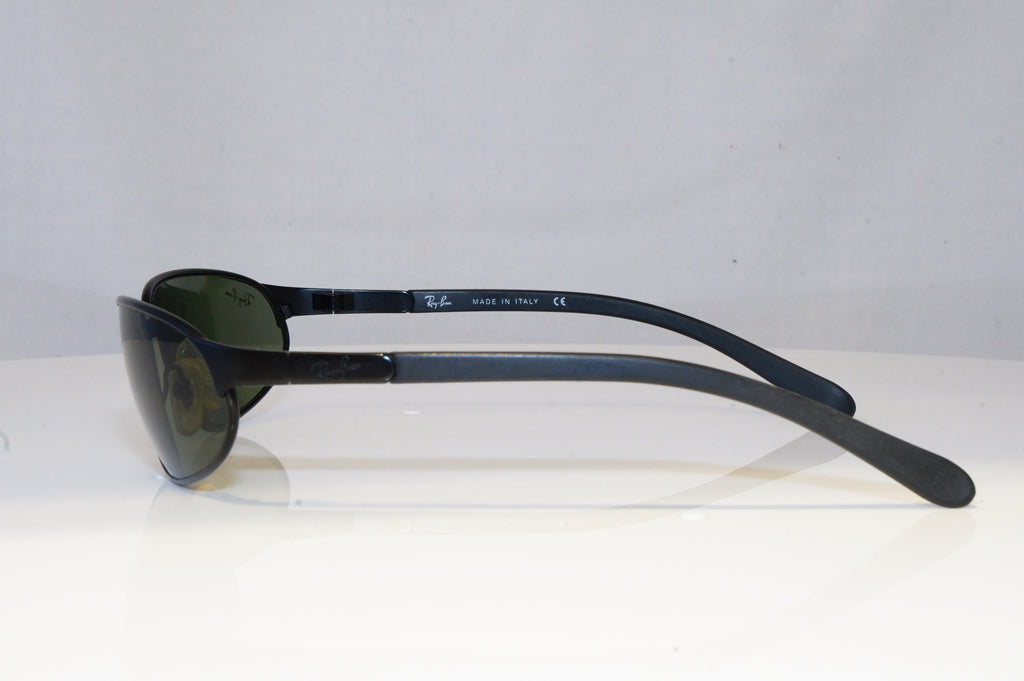 RAY-BAN Mens Vintage Designer Sunglasses Black Rectangle FLIGHT W3163 BLK 20516