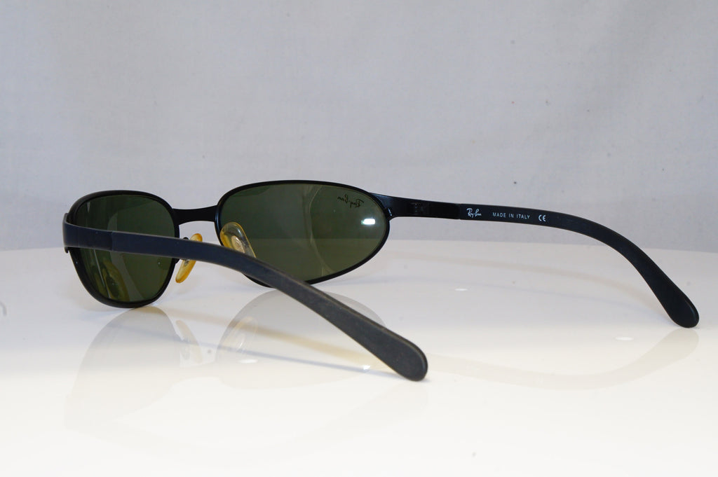 RAY-BAN Mens Vintage Designer Sunglasses Black Rectangle FLIGHT W3163 BLK 20516