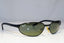 RAY-BAN Mens Vintage Designer Sunglasses Black Rectangle FLIGHT W3163 BLK 20516