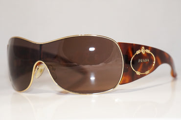 PRADA Womens Designer Oversized Sunglasses Brown Shield SPR 58I 5AK-8C1 15986