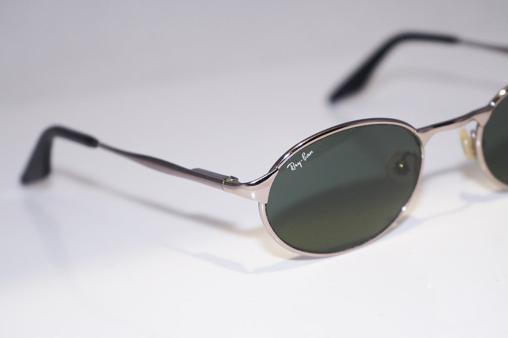 RAY-BAN Vintage Mens Designer Sunglasses Silver Oval RB 3002 W2839 14779