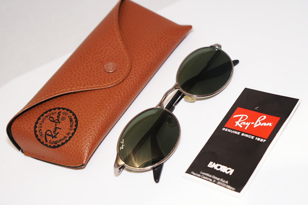 RAY-BAN Vintage Mens Designer Sunglasses Silver Oval RB 3002 W2839 14779