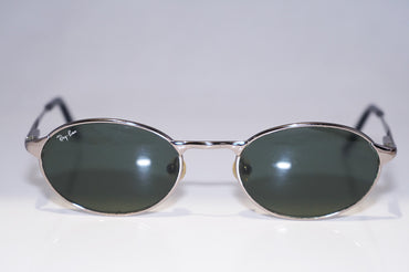 RAY-BAN Vintage Mens Designer Sunglasses Silver Oval RB 3002 W2839 14779