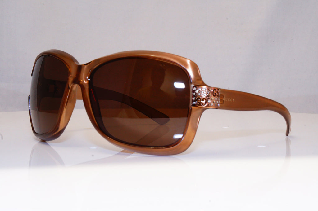 GUCCI Womens Diamante Designer Sunglasses Brown Wrap GG 3985 OVKS2 16793