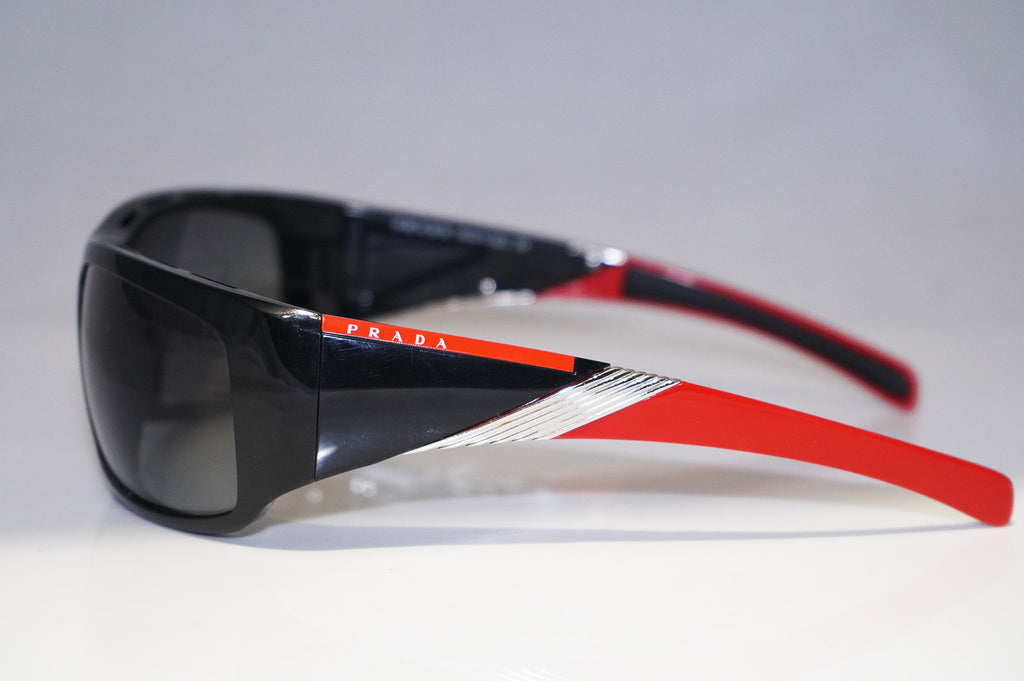 PRADA Mens Designer Sunglasses Black Wrap SPS 06H 7OV-3M1 14870