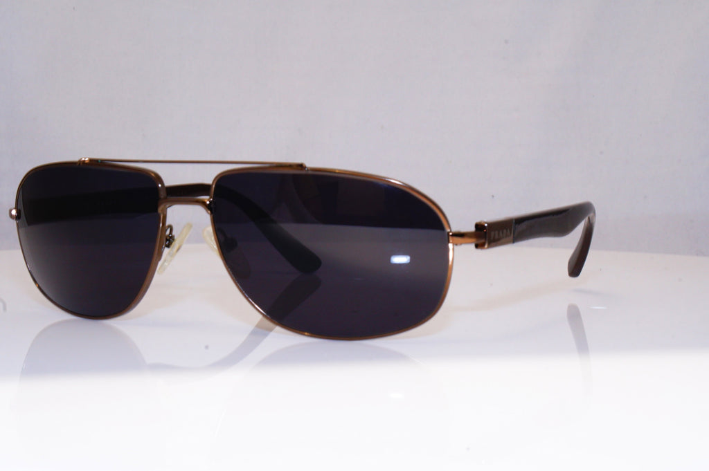 PRADA Mens Designer Sunglasses Brown Aviator SPR 57N 7OI-7Y1 16668