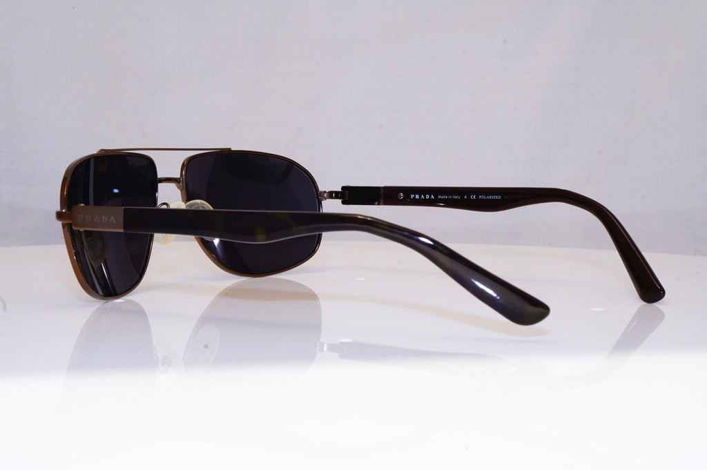 PRADA Mens Designer Sunglasses Brown Aviator SPR 57N 7OI-7Y1 16668