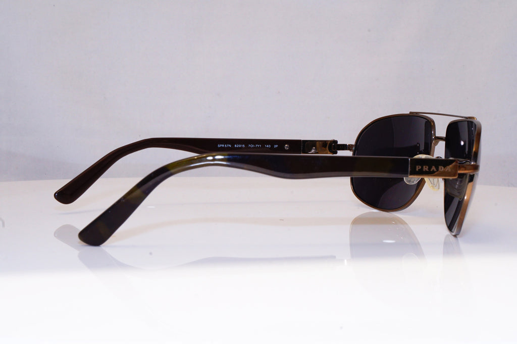 PRADA Mens Designer Sunglasses Brown Aviator SPR 57N 7OI-7Y1 16668