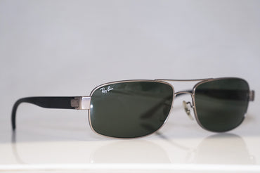 RAY-BAN Vintage Mens Designer Sunglasses Silver Rectangle RB 3273 005 14899