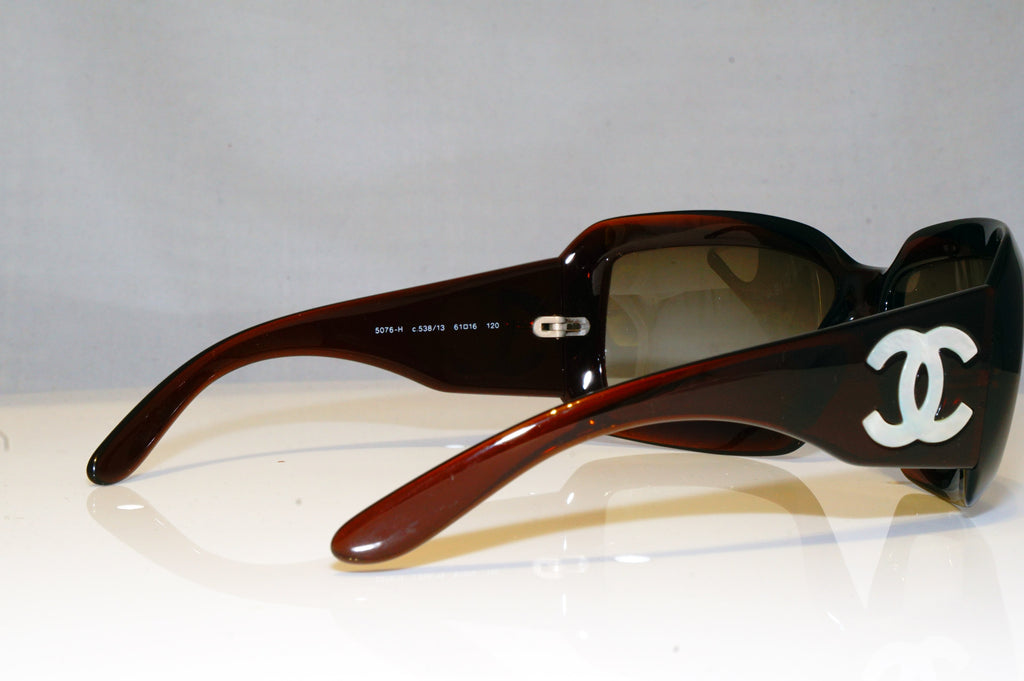 CHANEL Womens Designer Sunglasses Brown Wrap Mother of Pear 5076-H 538/13 17290