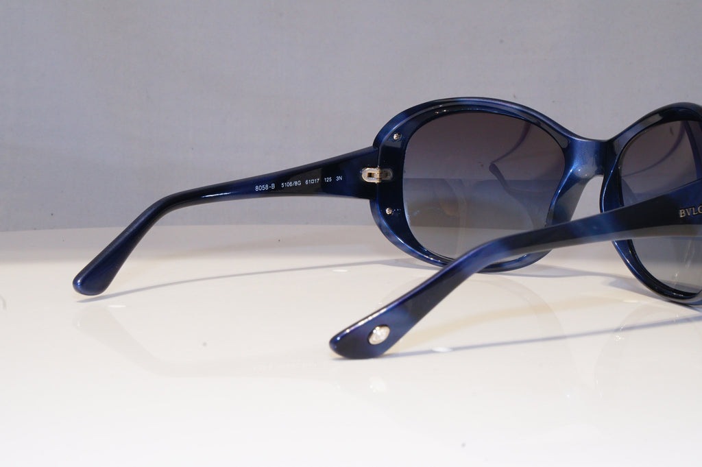 BVLGARI Womens Diamante Designer Sunglasses Blue Butterfly 8058-B 5106/8G 20557