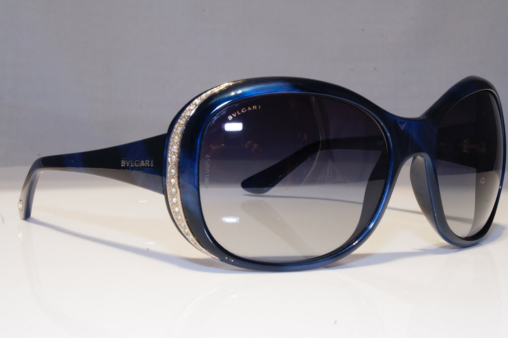 BVLGARI Womens Diamante Designer Sunglasses Blue Butterfly 8058-B 5106/8G 20557