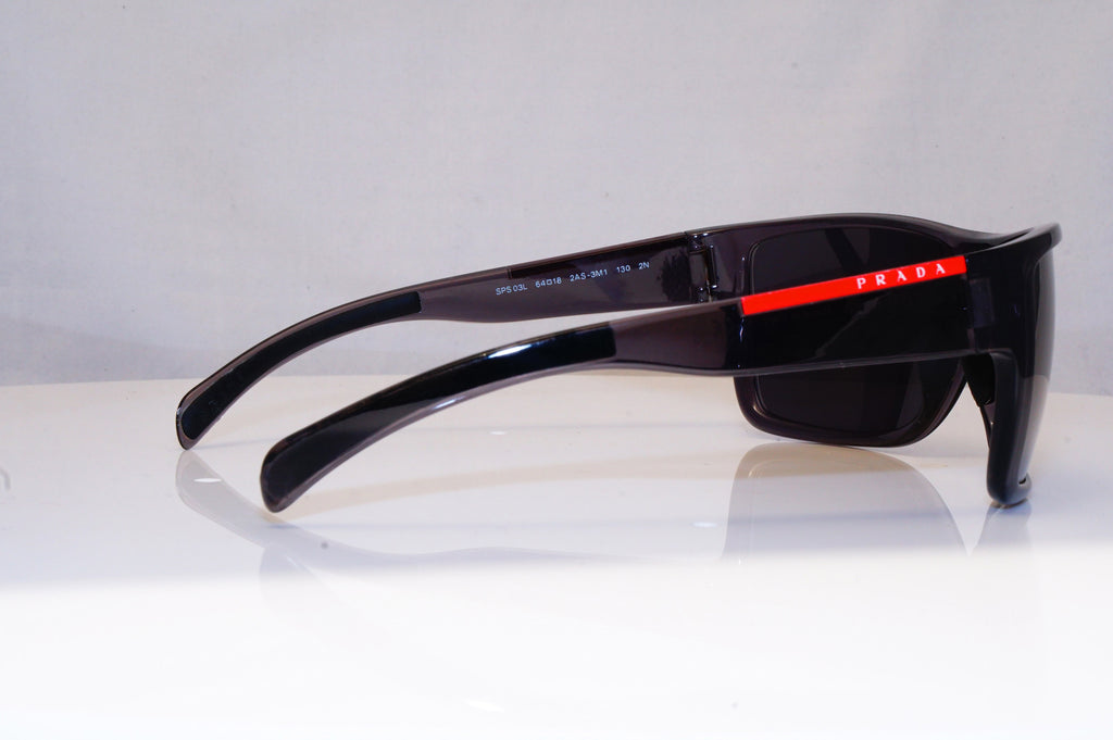 PRADA Mens Designer Sunglasses Grey Wrap SPS 03L 2AS-3M1 16416