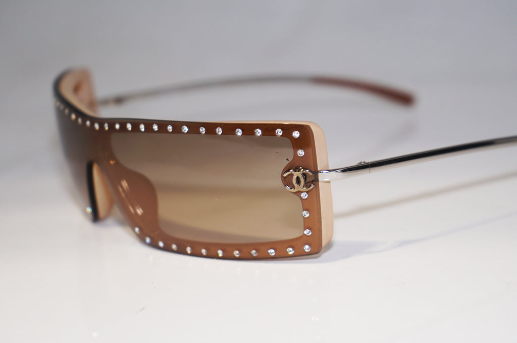 CHANEL Vintage Womens Designer Diamante Sunglasses Shield 5077 C710/13 16002