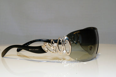 BVLGARI Womens Diamante Designer Sunglasses Black Shield 6029-B 102/8G 17306
