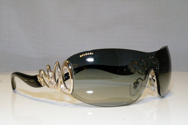 BVLGARI Womens Diamante Designer Sunglasses Black Shield 6029-B 102/8G 17306