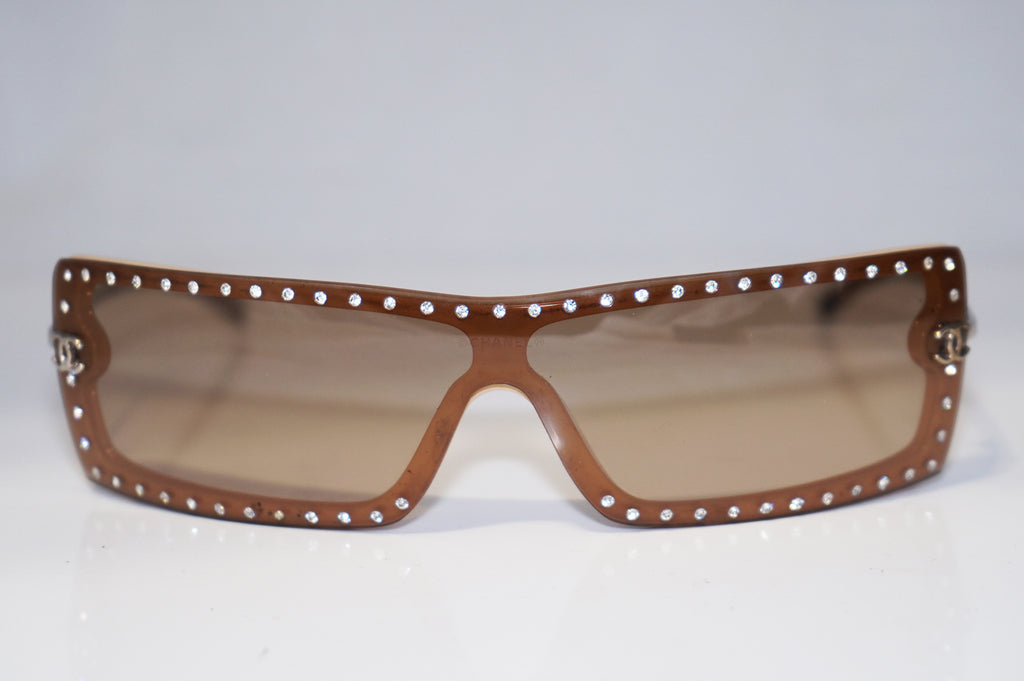 CHANEL Vintage Womens Designer Diamante Sunglasses Shield 5077 C710/13 16002