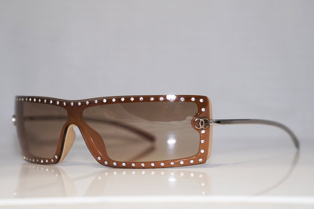 CHANEL Vintage Womens Designer Diamante Sunglasses Shield 5077 C710/13 16002