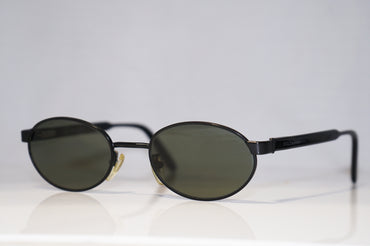DOLCE & GABBANA 1990 Vintage Mens Designer Sunglasses Black Oval DG 145S 15929