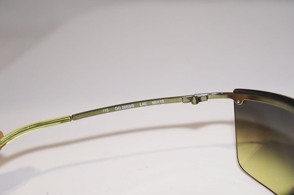 GUCCI 1990 Vintage Mens Designer Sunglasses Green Wrap GG 2653 L4E 15889